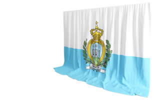 San Marino Flag Curtain in 3D Rendering called Flag of San Marino png