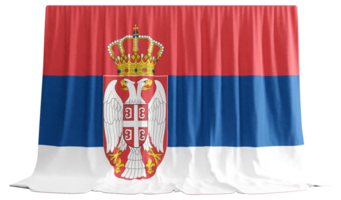 Serbia Flag Curtain in 3D Rendering called Flag of Serbia png