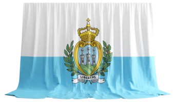 San Marino Flag Curtain in 3D Rendering called Flag of San Marino png