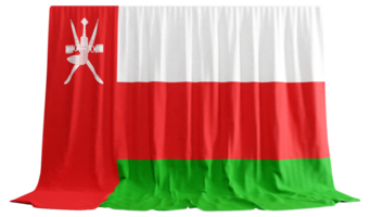 Oman drapeau rideau dans 3d le rendu appelé drapeau de Oman png