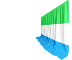 Sierra Leone Flag Curtain in 3D Rendering called Flag of Sierra Leone png