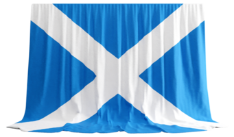 Scotland Flag Curtain in 3D Rendering called Flag of Scotland png