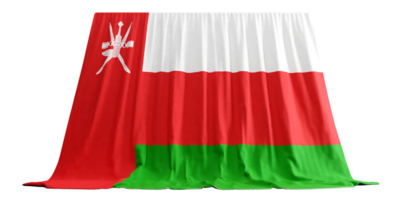 Oman Flag Curtain in 3D Rendering called Flag of Oman png