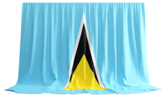 Saint Lucia Flag Curtain in 3D Rendering called Flag of Saint Lucia png