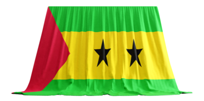 Sao Tome and Principe Flag Curtain in 3D Rendering called Flag of Sao Tome and Principe png