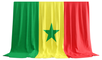 Senegal vlag gordijn in 3d renderen gebeld vlag van Senegal png