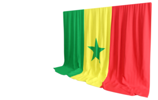 Senegal bandeira cortina dentro 3d Renderização chamado bandeira do Senegal png