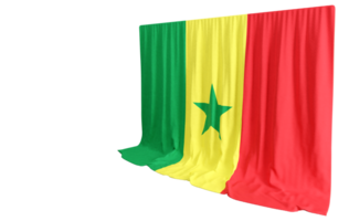 senegal flagga ridå i 3d tolkning kallad flagga av senegal png