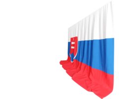 Slovakia Flag Curtain in 3D Rendering called Flag of Slovakia png