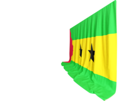 Sao Tome and Principe Flag Curtain in 3D Rendering called Flag of Sao Tome and Principe png