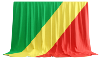 republik av kongo flagga ridå i 3d tolkning kallad flagga av republik av kongo png