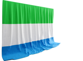 Sierra Leone Flag Curtain in 3D Rendering called Flag of Sierra Leone png