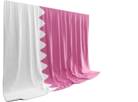 Qatar Flag Curtain in 3D Rendering called Flag of Qatar png