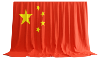 China vlag gordijn in 3d renderen gebeld vlag van China png