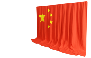 China bandeira cortina dentro 3d Renderização chamado bandeira do China png