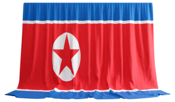 North Korea Flag Curtain in 3D Rendering called Flag of North Korea png