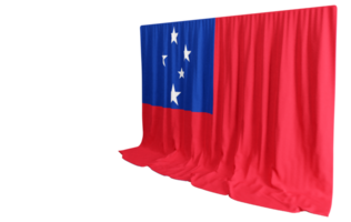 Samoa bandera cortina en 3d representación llamado bandera de Samoa png