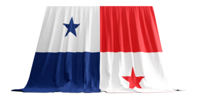 Panama vlag gordijn in 3d renderen gebeld vlag van Panama png