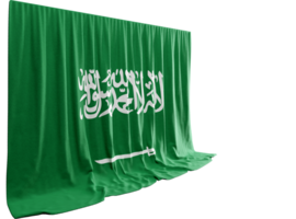 saudi arabia bandera cortina en 3d representación llamado bandera de saudi arabia png