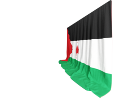 sahrawi árabe democrático república bandeira cortina dentro 3d Renderização chamado bandeira do sahrawi árabe democrático república png