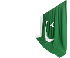 Pakistan Flag Curtain in 3D Rendering called Flag of Pakistan png