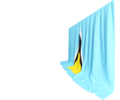 Saint Lucia Flag Curtain in 3D Rendering called Flag of Saint Lucia png