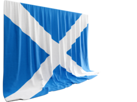 Scotland Flag Curtain in 3D Rendering called Flag of Scotland png