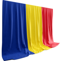 Rumania bandera cortina en 3d representación llamado bandera de Rumania png