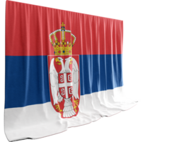 Serbia Flag Curtain in 3D Rendering called Flag of Serbia png