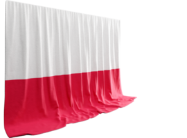 Polonia bandera cortina en 3d representación llamado bandera de Polonia png