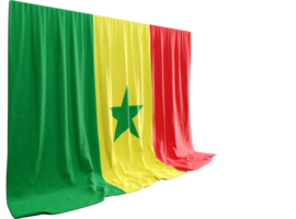 Senegal vlag gordijn in 3d renderen gebeld vlag van Senegal png