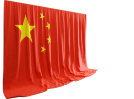 China bandeira cortina dentro 3d Renderização chamado bandeira do China png