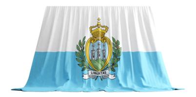 San Marino Flag Curtain in 3D Rendering called Flag of San Marino png