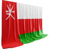 Oman drapeau rideau dans 3d le rendu appelé drapeau de Oman png