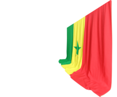 Senegal bandeira cortina dentro 3d Renderização chamado bandeira do Senegal png