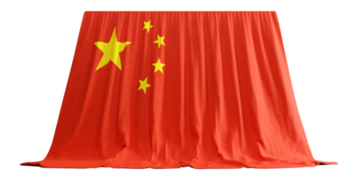 China Flag Curtain in 3D Rendering called Flag of China png