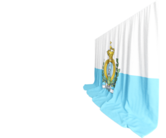 san marino bandera cortina en 3d representación llamado bandera de san marino png