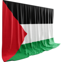 Palestine Flag Curtain in 3D Rendering called Flag of Palestine png