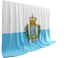 san marino vlag gordijn in 3d renderen gebeld vlag van san marino png