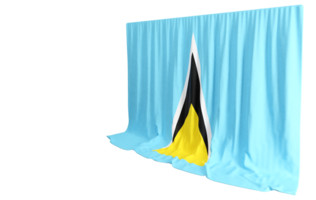 Saint Lucia Flag Curtain in 3D Rendering called Flag of Saint Lucia png