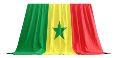 Senegal vlag gordijn in 3d renderen gebeld vlag van Senegal png