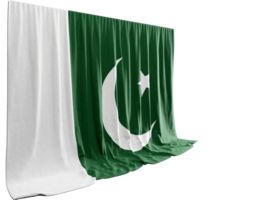 Pakistan Flag Curtain in 3D Rendering called Flag of Pakistan png