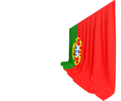 le Portugal drapeau rideau dans 3d le rendu appelé drapeau de le Portugal png