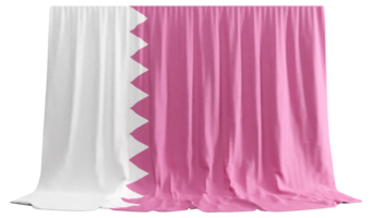 Qatar Flag Curtain in 3D Rendering called Flag of Qatar png