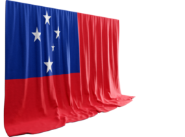 Samoa Flag Curtain in 3D Rendering called Flag of Samoa png