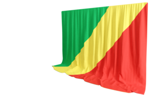 republik av kongo flagga ridå i 3d tolkning kallad flagga av republik av kongo png