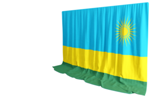 Ruanda bandeira cortina dentro 3d Renderização chamado bandeira do Ruanda png