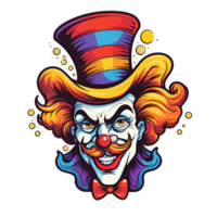 tecknad serie stil konstnärlig clown joker målning teckning Nej bakgrund tillämplig till några sammanhang perfekt för skriva ut på efterfrågan handelsvaror ai generativ png