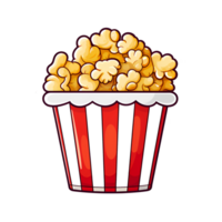 Cartoon Style Popcorn No Background Applicable to any Context Perfect for Print on Demand Merchandise AI Generative png