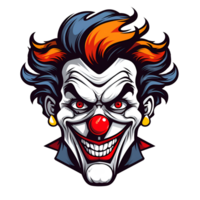 Cartoon Style Artistic Clown Joker Painting Drawing No Background Applicable to any Context Perfect for Print on Demand Merchandise AI Generative png